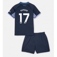 Tottenham Hotspur Cristian Romero #17 Udebane Trøje Børn 2023-24 Kortærmet (+ Korte bukser)